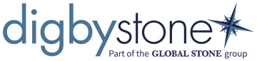 Logo of Digby Stone with a stylized star symbol and the tagline "Porcelain and Stone Specialists.
